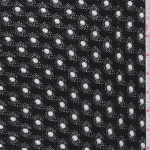 4 YD PC-Black Circular Macrame Lace Fabric