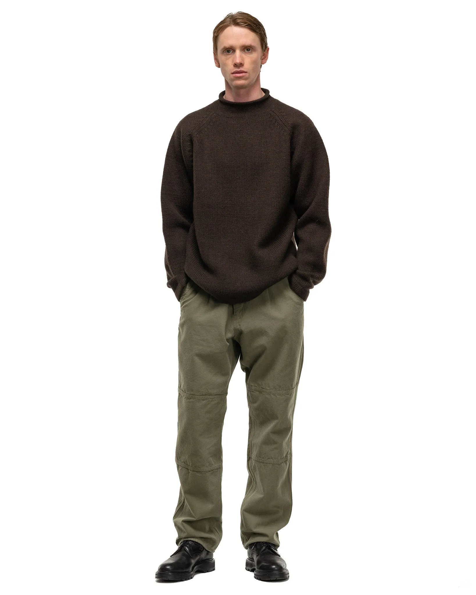 Adventurer Roll Neck Sweater Wool Yarn Brown