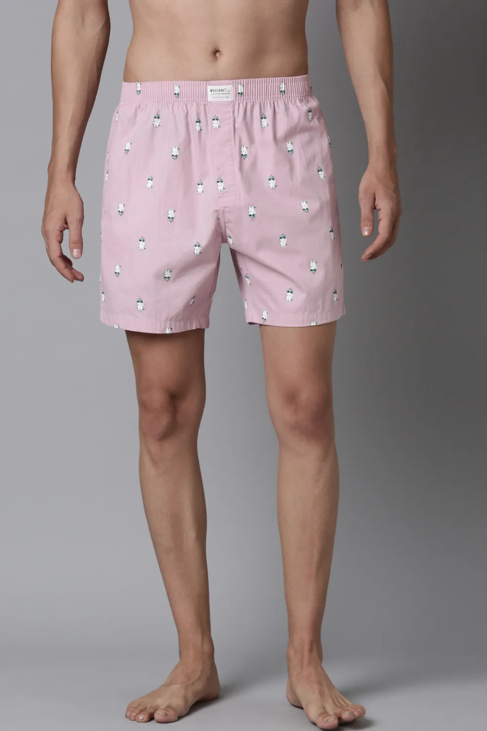 Blue-Lagoon Printed & Rich-Lilac Printed 365 Boxers Combo