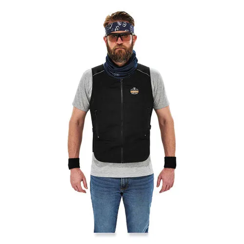 Chill-its 6255 Lightweight Phase Change Cooling Vest, Cotton/polyester, Large/x-large, Black, Ships In 1-3 Business Days