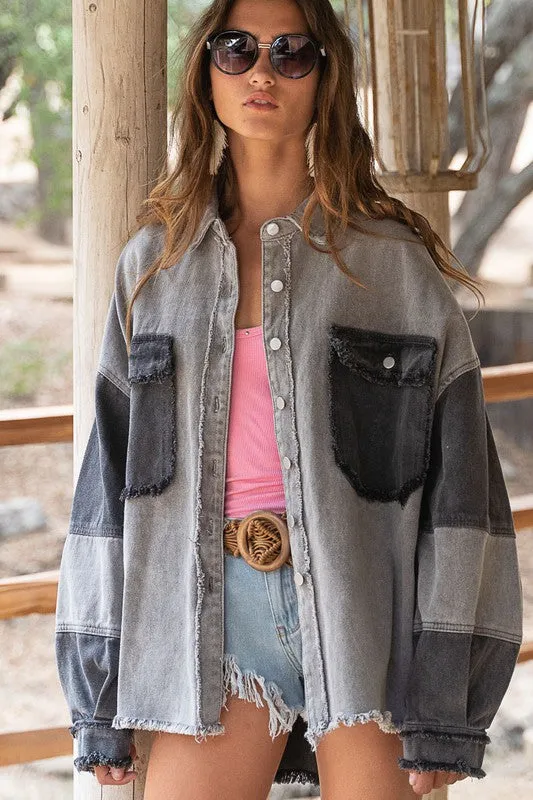 COLORBLOCK OVERSIZED JACKET (MULTIPLE COLORS AVAILABLE)