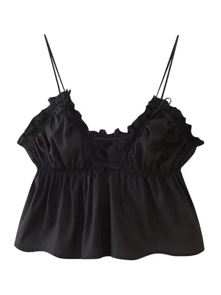 Fashion Solid Color Vest for Women  Summer New Chic Female Sleeveless V Neck Tops Sexy Backless Female Vests High Street