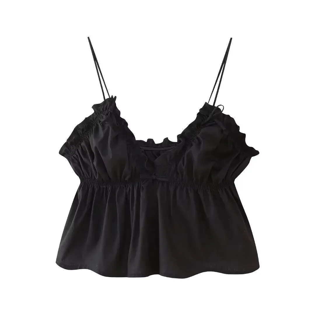 Fashion Solid Color Vest for Women  Summer New Chic Female Sleeveless V Neck Tops Sexy Backless Female Vests High Street
