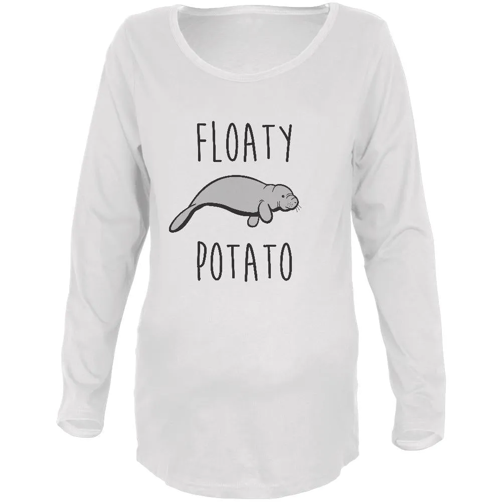 Floaty Potato Manatee Maternity Soft Long Sleeve T Shirt