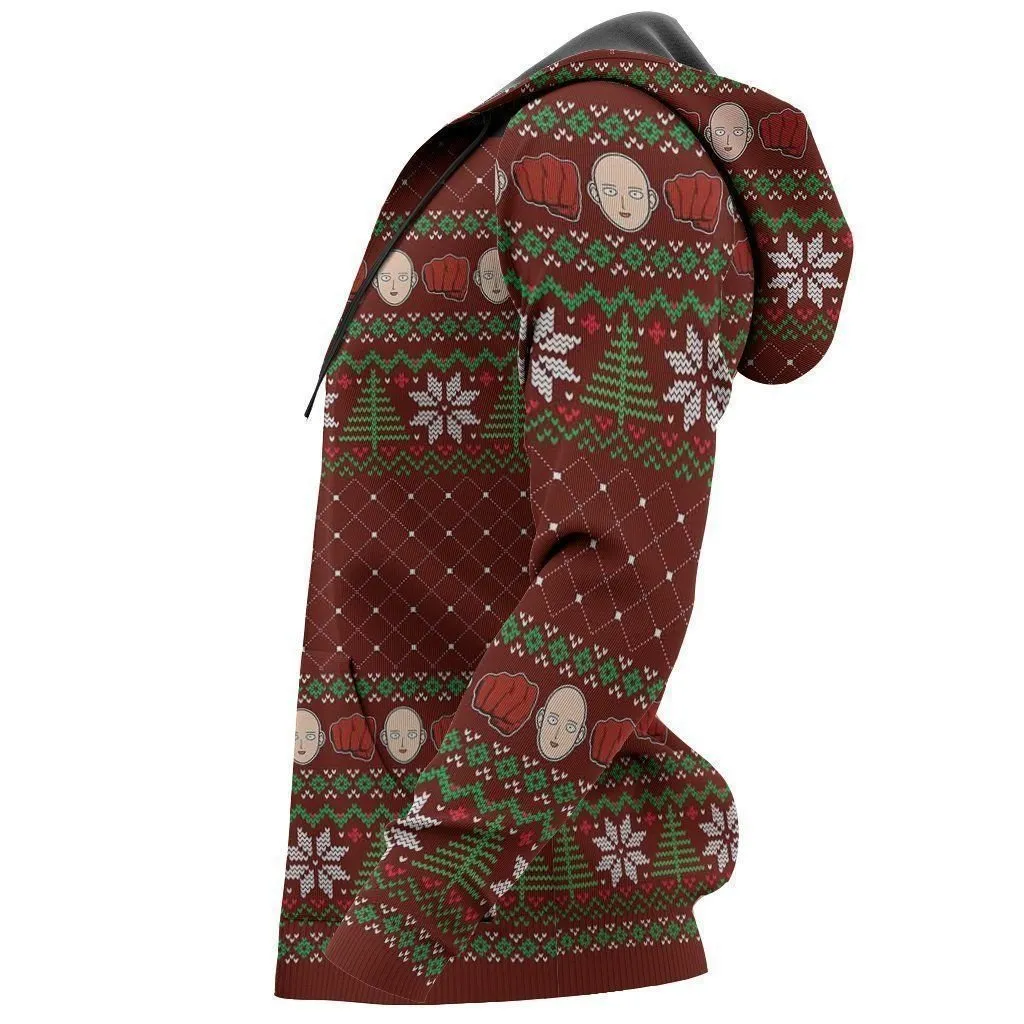Giftngon - Saitama Ugly Christmas Sweater One Punch Man Anime Xmas Gift