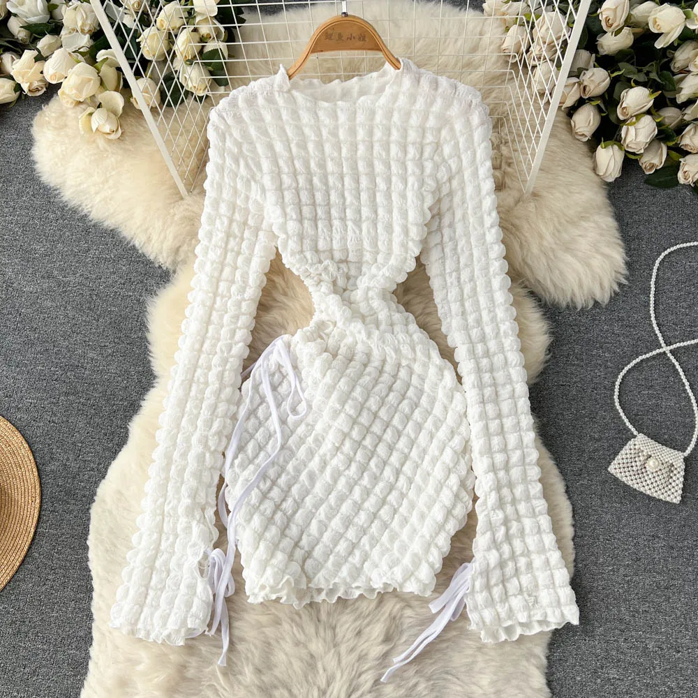 Madison Puff Plaid Sheath Dress