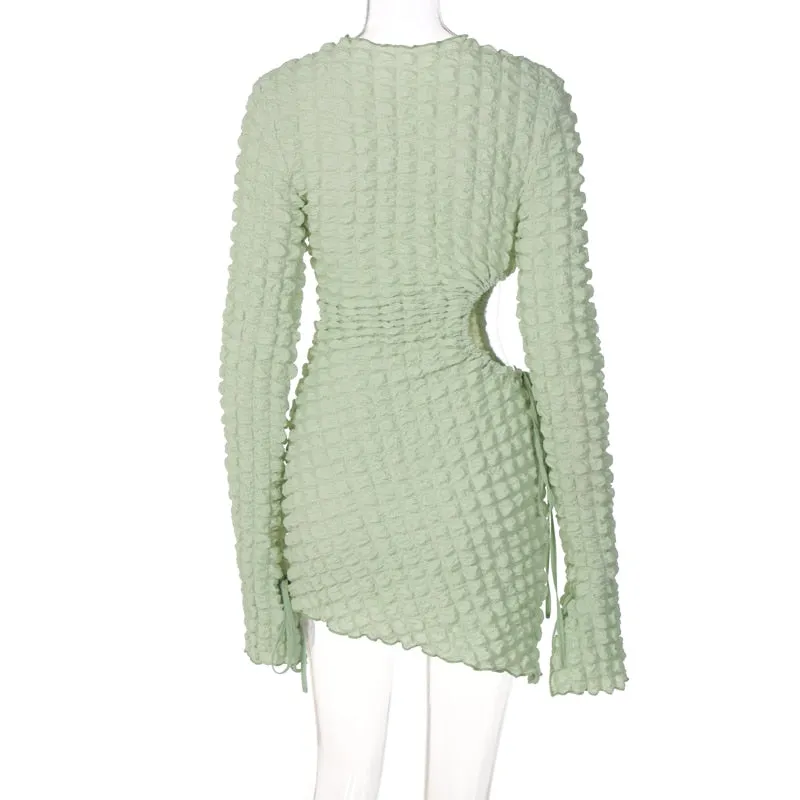 Madison Puff Plaid Sheath Dress