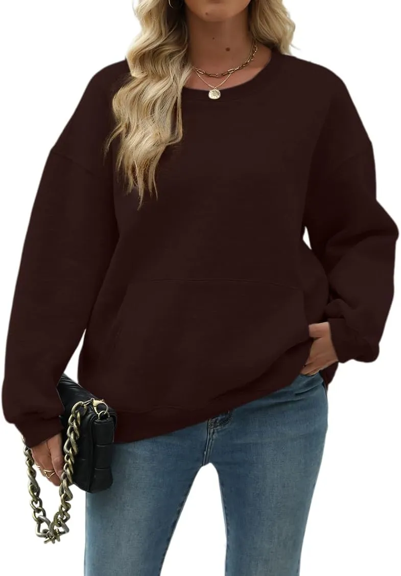 Nfison Womens Oversized Hoodies Sweatshirts Long Sleeve Casual Sweater Pullover Fall Outfits with Pocket