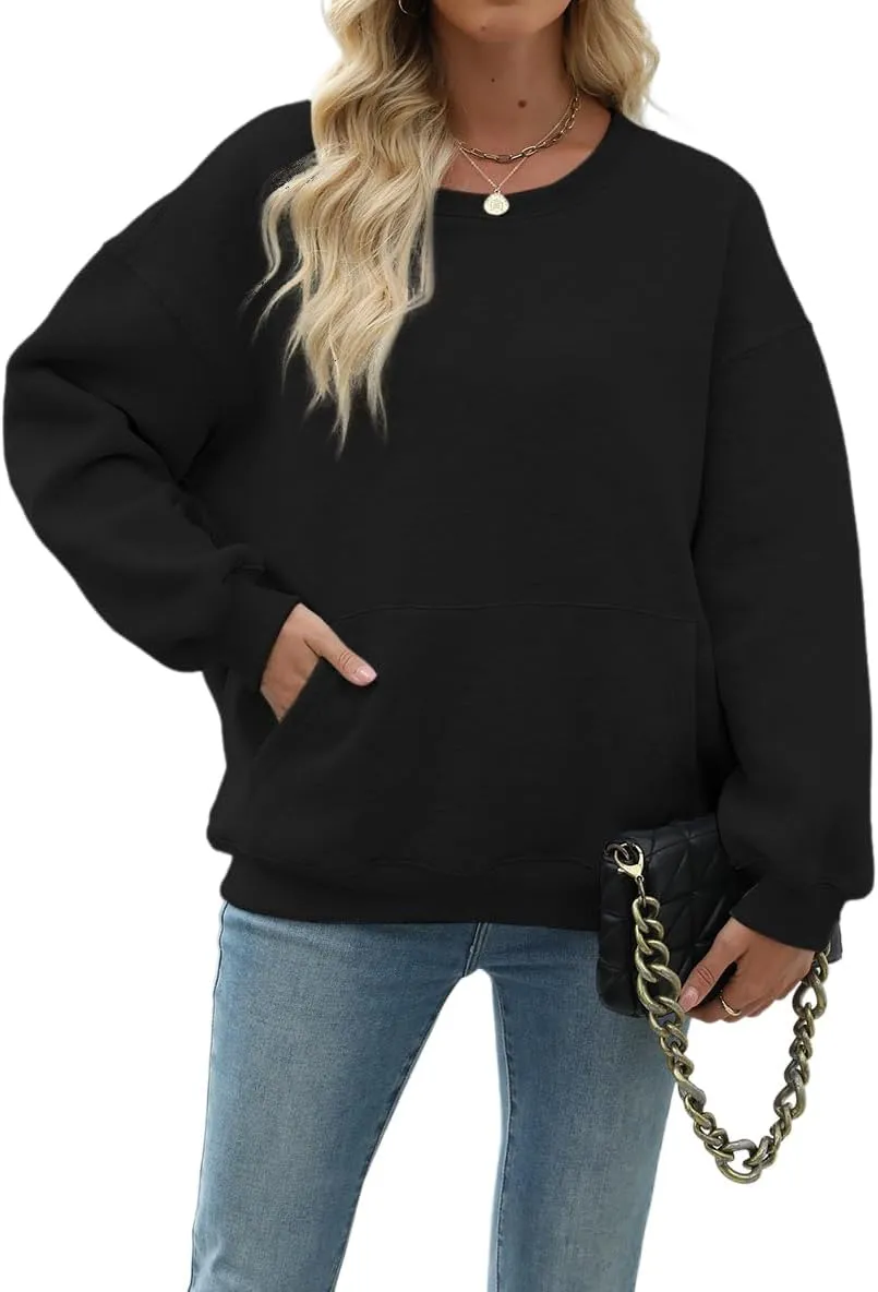 Nfison Womens Oversized Hoodies Sweatshirts Long Sleeve Casual Sweater Pullover Fall Outfits with Pocket