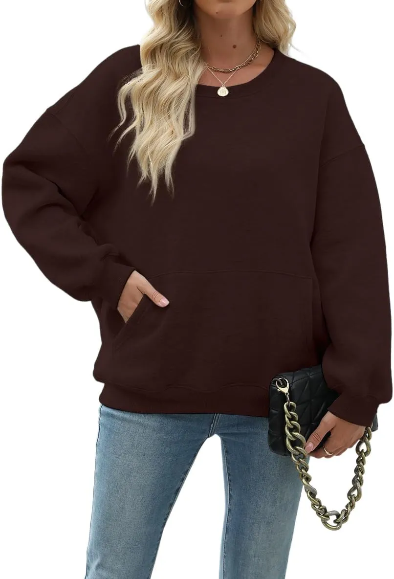 Nfison Womens Oversized Hoodies Sweatshirts Long Sleeve Casual Sweater Pullover Fall Outfits with Pocket