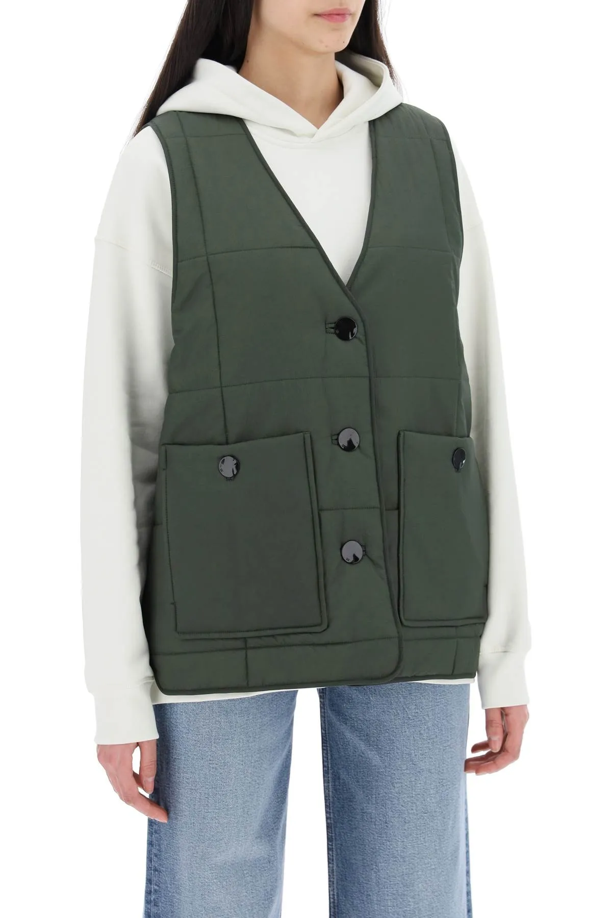 quilted boxy F8934 KOMBU GREEN