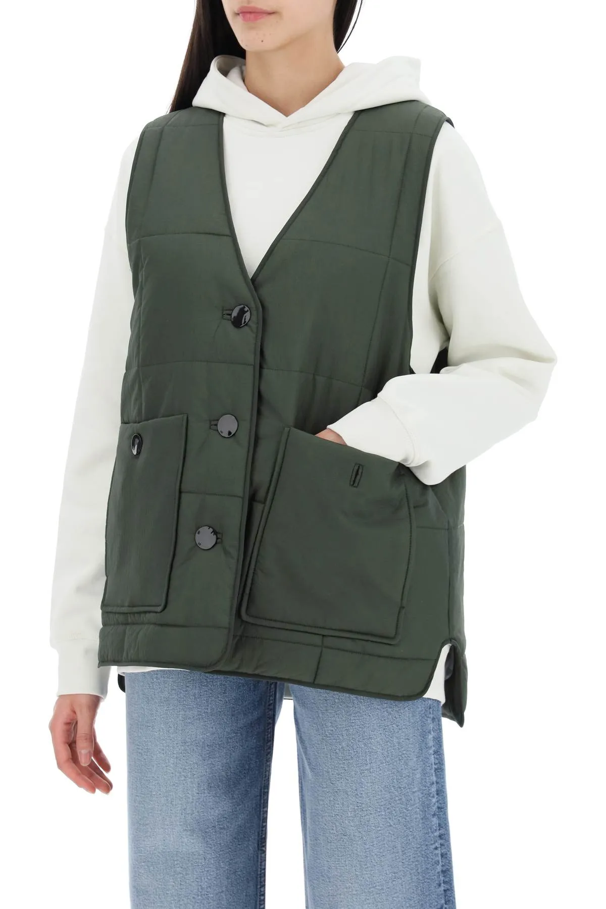 quilted boxy F8934 KOMBU GREEN