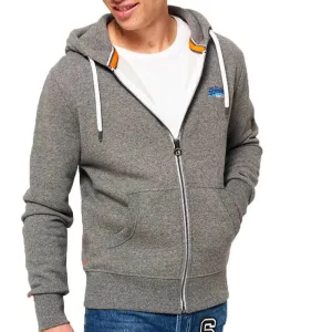 Superdry Orange Label Cali Zip Up Hoodie - Ash Grindle Grey