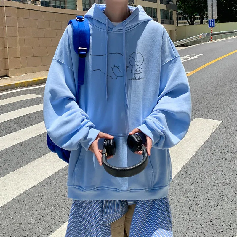 Wiaofellas  -  Korean Street Hoodie Harajuku Cute Pattern Hoodies Oversized Baggy Male Women Hooded Sweatshirt Unisex Pullover Sweatshirts